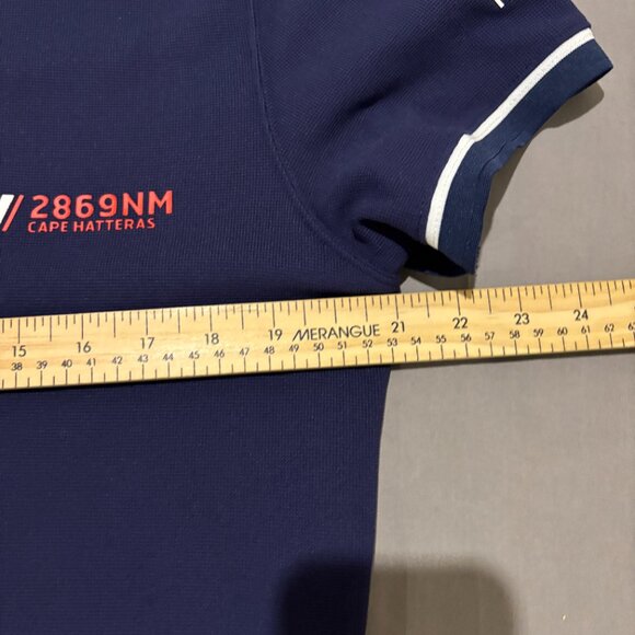 Helly Hansen Polo Shirt Mens Large Blue Hydropower Cape Hatteras Pro Sailing - Picture 6 of 6